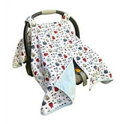 EFFE BEBE Vera Dizzy 100% Cotton Baby Car Seat Cover (Light Blue Doggie)