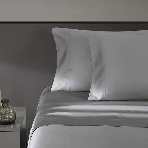 Vera Wang 800 Collection Bed Sheet Set - 800 Thread Count, Silky Smooth Wrinkle-Resistant Bedding, Queen, Grey Steel Grey Queen