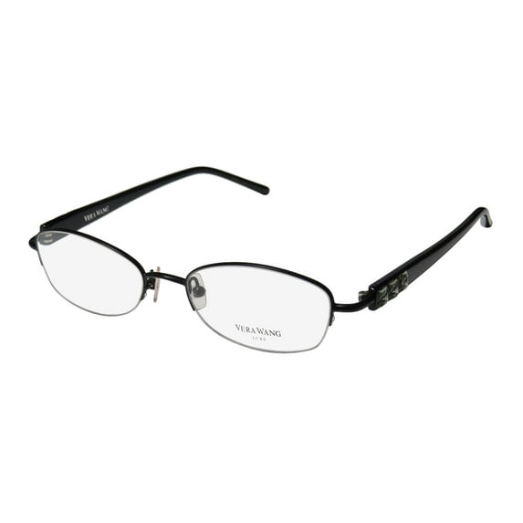 Vera Wang ALLURE BK 52 Black Half Rim Oval Optical Frame