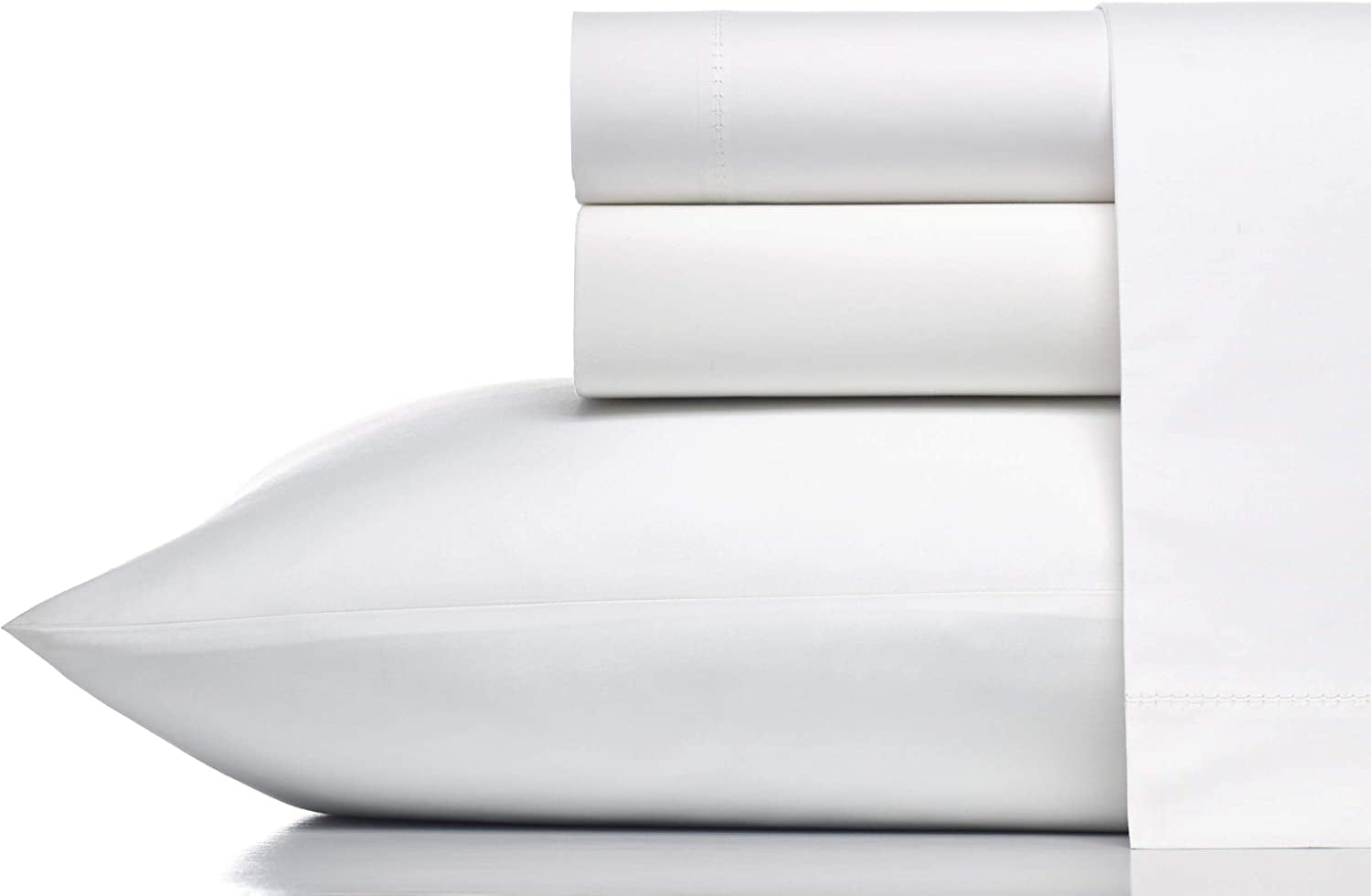 Queen White Cotton Percale Deep Pocket Sheet Set
