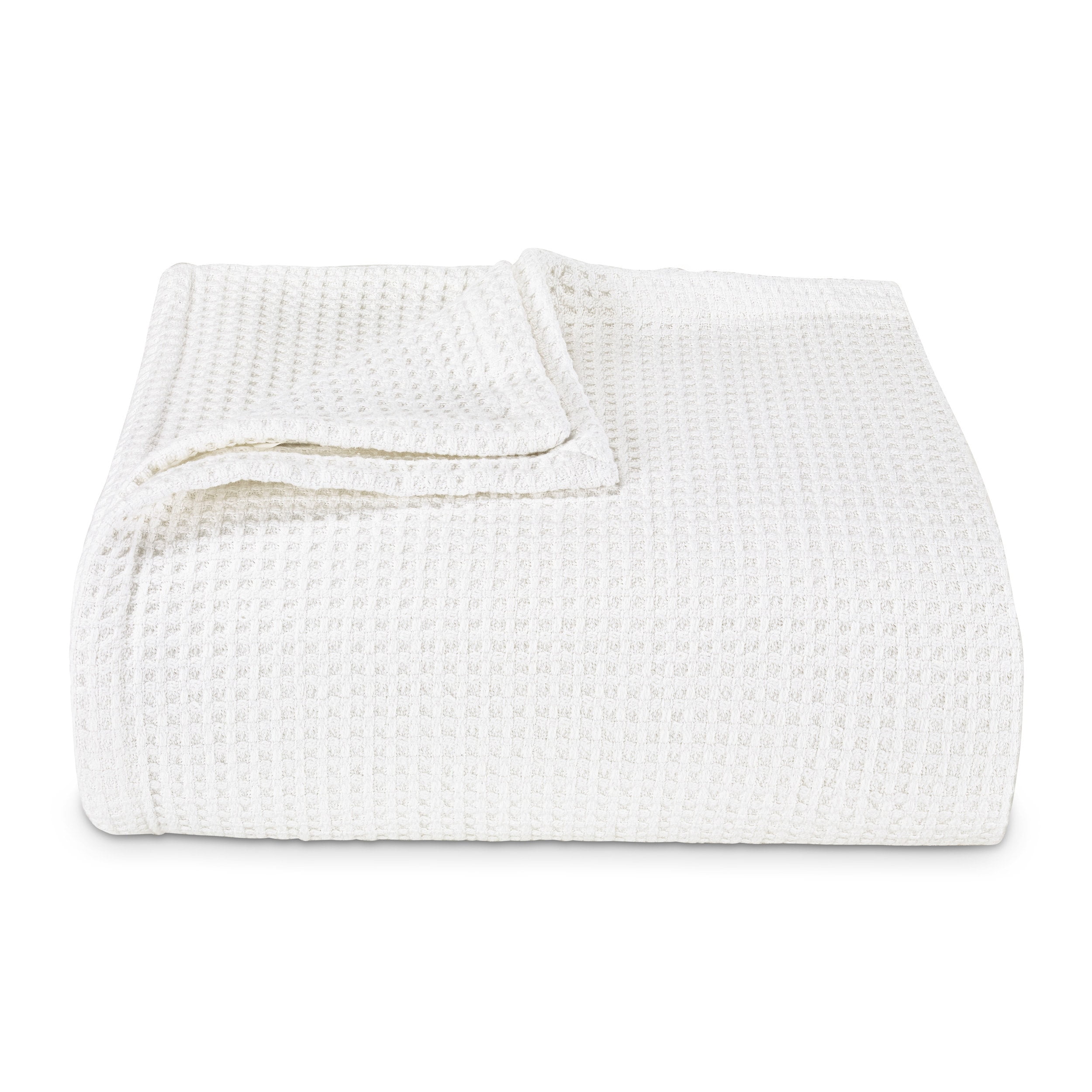 Full White Cotton Knitted Reversible Blanket