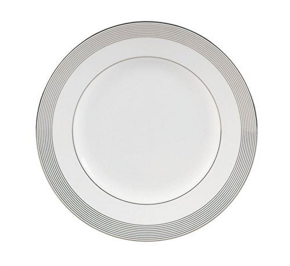 Black and Platinum Porcelain Round Salad Plate