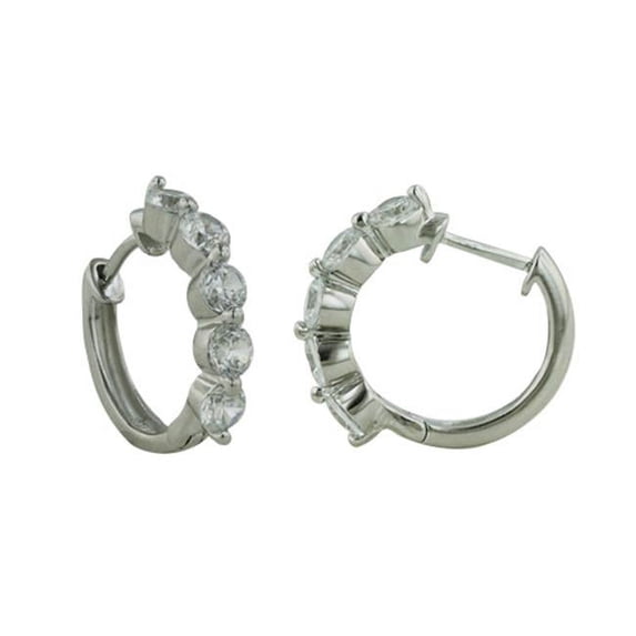Vera and Co Sterling Silver Huggie with 5 CZ 4.5mm Stones