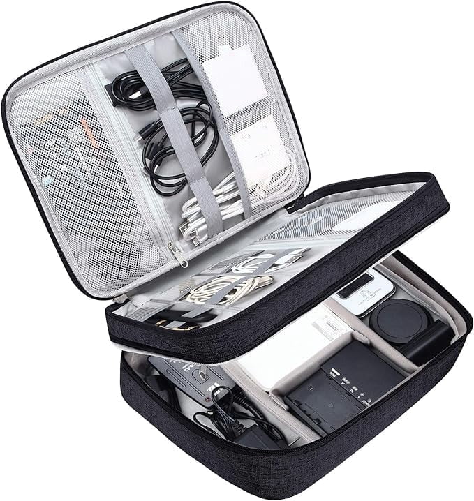Veraa Veraa Waterproof Electronics Organizer – Double Layer Travel Case for ...