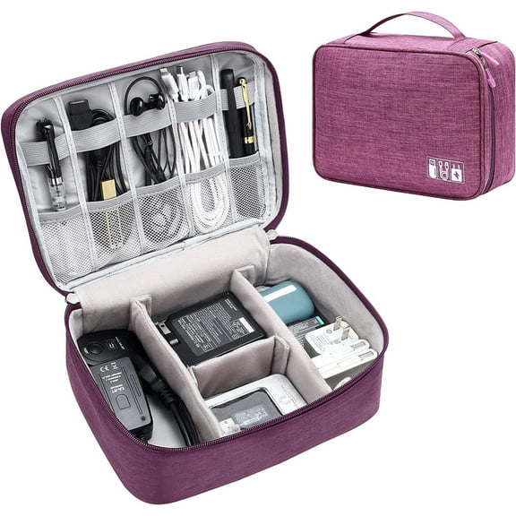 Veraa Waterproof Electronics Organizer – Double Layer Travel Case for Cables, Chargers & Accessories