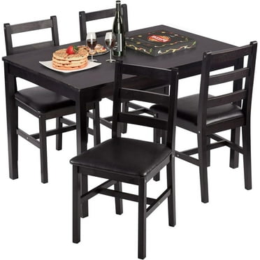 Verabella 5 Piece Dining Table Set Kitchen Table and Chairs for Modern Wooden Rectangular Dining Room Table with 4 Chairs for Kitchen, Restaurant, Small Space, Dark Brown