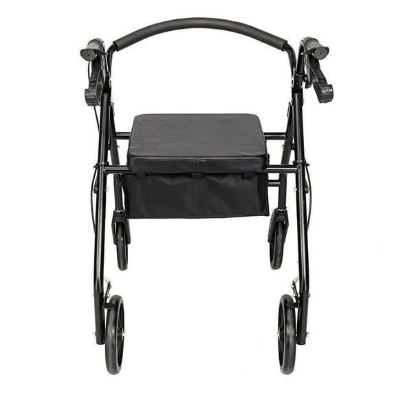 Verabella Heavy Duty Extra Wide Bariatric Rollator Rolling Walker with Padded Seat, Walker for Seniors,Adult,Black