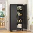 thumbnail image 1 of Verabella Metal Pantry Cabinet, Kitchen Pantry Storage Cabinets with 2 Door and 3 Adjustable Shelves, Kitchen Pantry Cabinet, Freestanding Cupboard for Kitchen Dining Room Living Room Bathroom, 1 of 18