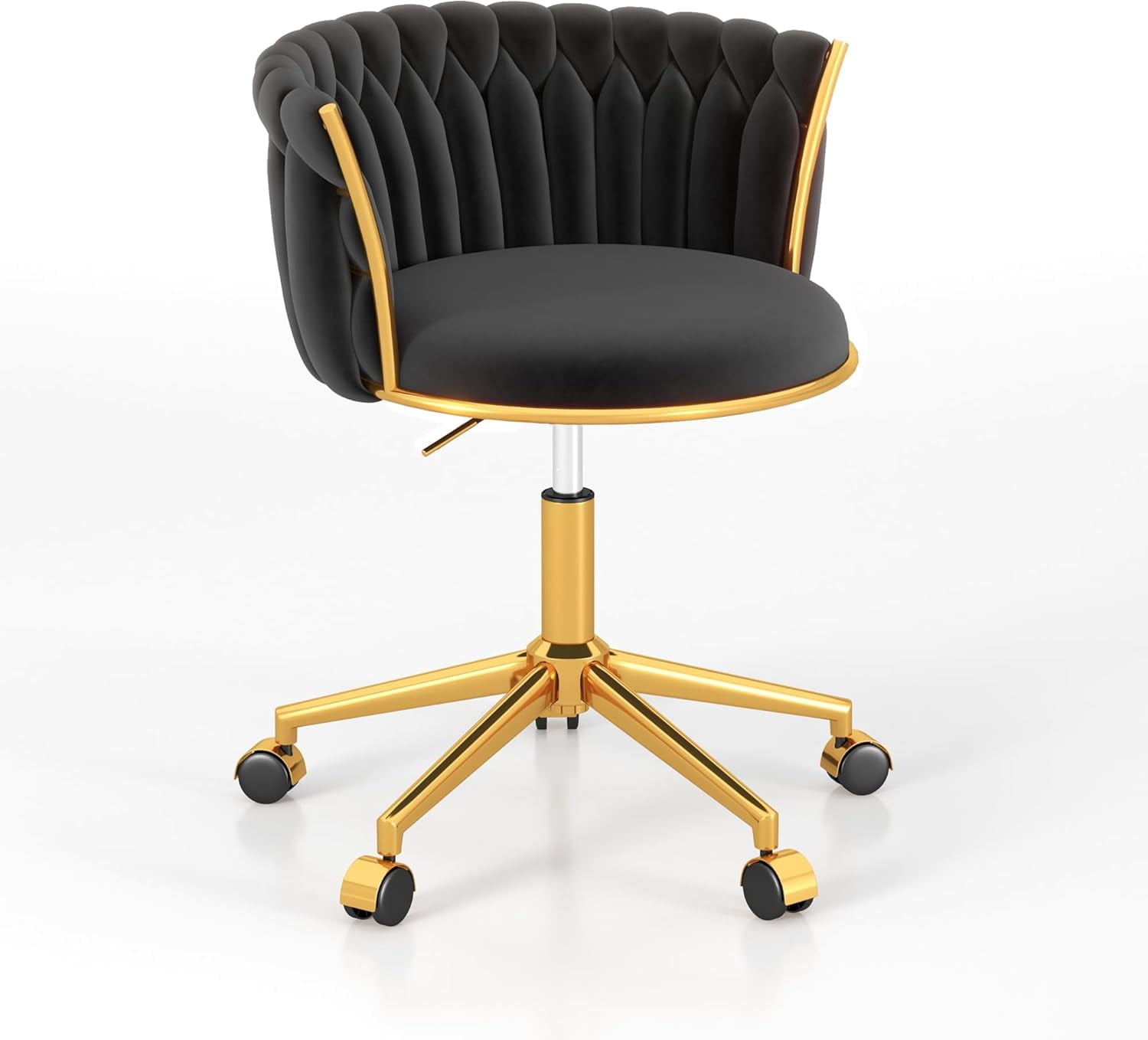 Verabella Velvet Woven Home Office Chair, Modern Swivel Desk Chair with ...