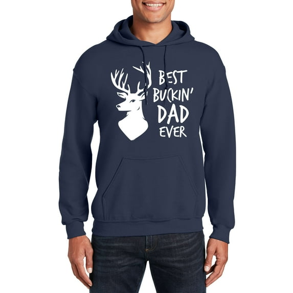Veracco Best Buckin Dad Ever Hoodie Sweatshirt | Unisex | for Men and Women (Navy)