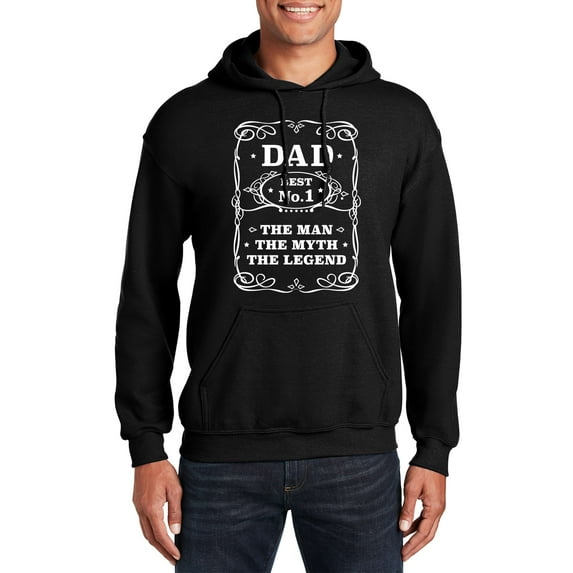 Veracco Best No 1 Dad The Man The Myth The Legend Hoodie Sweatshirt | Unisex | for Men and Women (Black)