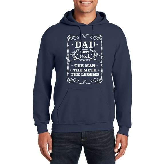 Veracco Best No 1 Dad The Man The Myth The Legend Hoodie Sweatshirt | Unisex | for Men and Women (Navy)