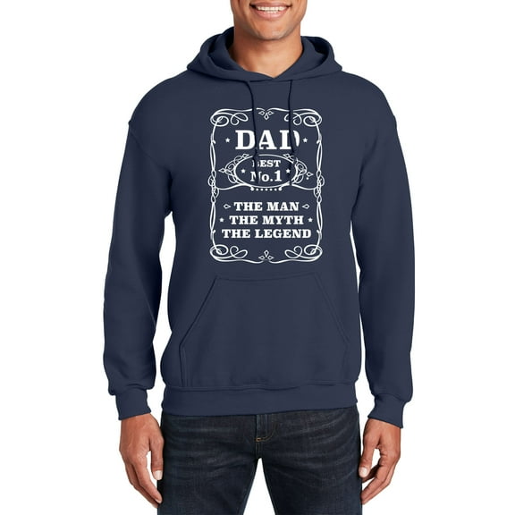 Veracco Best No 1 Dad The Man The Myth The Legend Hoodie Sweatshirt | Unisex | for Men and Women (Navy)