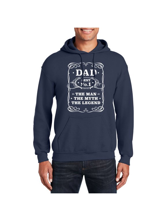 Best No 1 Dad The Man The Myth The Legend Hoodie Sweatshirt | Unisex | for Men and Women (Navy)