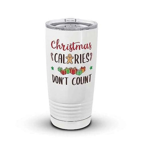 Veracco Christmas Calories Don't Count Funny White Ceramic Coffee Tumbler Gifts For Christmas