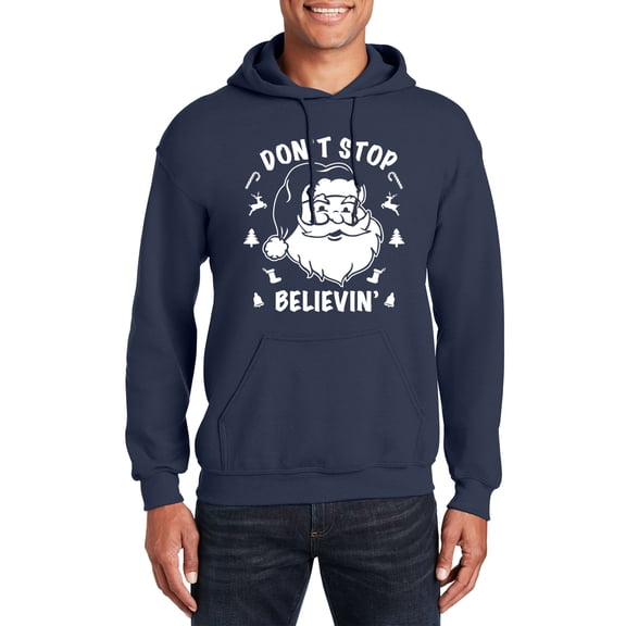 Veracco Don't Stop Believing Christmas Hooded Neck Funny Cool Hoodie for Men Women Unisex (Red)