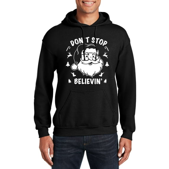 Veracco Don't Stop Believing Christmas Hooded Neck Funny Cool Hoodie for Men Women Unisex (Red)
