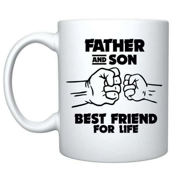 Veracco Father And Son Best Friend For Life White Ceramic Coffee Mug Funny Father's Day Gifts (White)