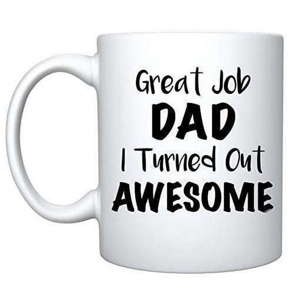 Veracco Great Job Dad Funny White Ceramic Coffee Mug Gifts For Christmas (White)