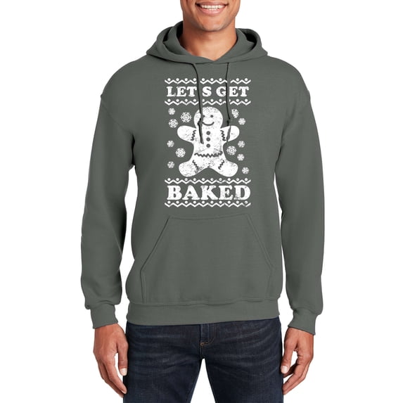 Veracco Let's Get Baked Gingerbread Christmas Hooded Neck Funny Cool Hoodie for Men Women Unisex (Irish Green)