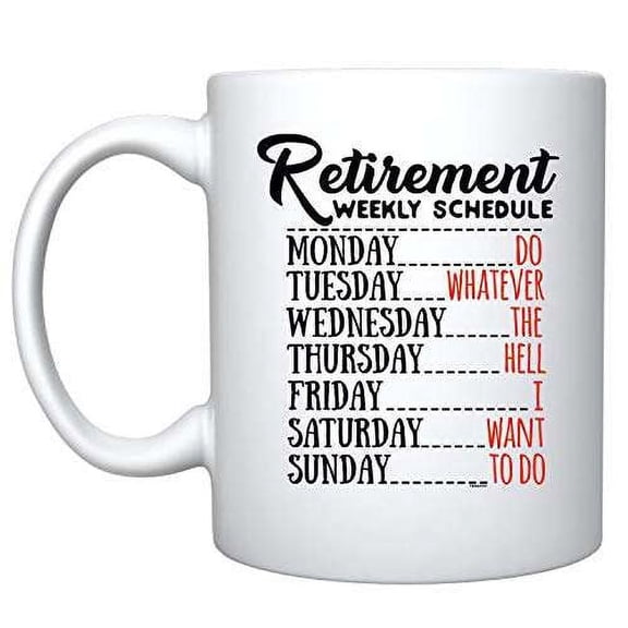 Veracco Retirement White Ceramic Coffee Mug Funny Grandmother Grandfather Gifts (White)