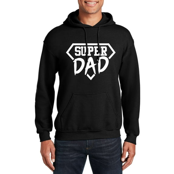 Veracco Super Dad Ever Hoodie Sweatshirt | Unisex | for Men and Women (Black)