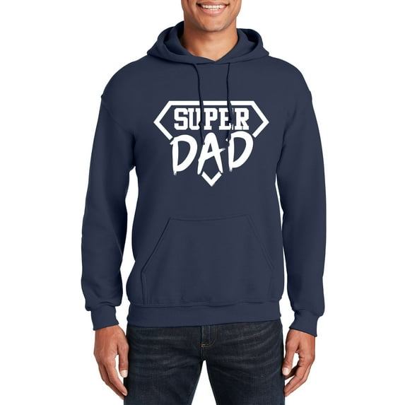 Veracco Super Dad Ever Hoodie Sweatshirt | Unisex | for Men and Women (Navy)