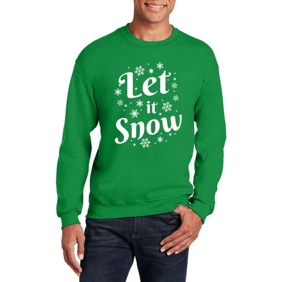 VeraccoVeracco Let It Snow Christmas Unisex Crewneck Sweatshirt for Men Women (Irish Green)