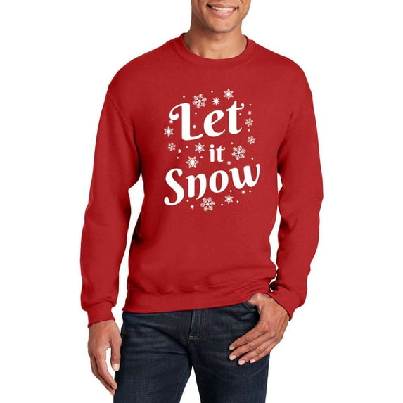 VeraccoVeracco Let It Snow Christmas Unisex Crewneck Sweatshirt for Men Women (Red)