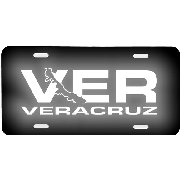Veracruz Mexico Aluminum Vanity License Plate, 6'' x 12'' Reflective Lettering & Graphics, Tourist Souvenir Gift Sign