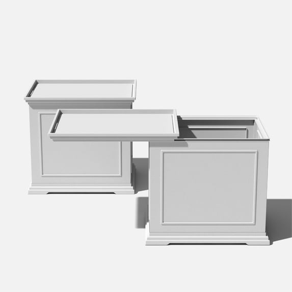 Veradek 2-in-1 Tray and Storage Table – White, 2 Pack
