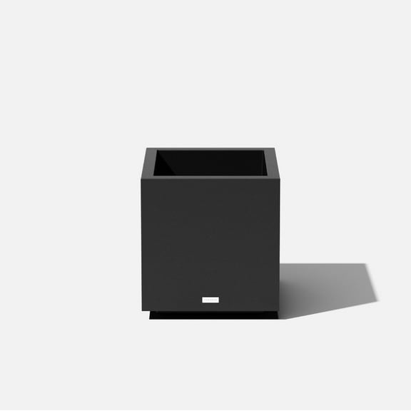 Veradek Block Series Cube Small 18" Plastic Planter - Black