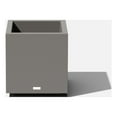 thumbnail image 1 of Veradek Block Series Cube Small 18" Plastic Planter - Gray, 1 of 17