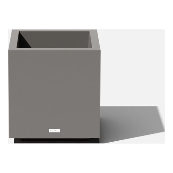 Veradek Block Series Cube Small 18" Plastic Planter - Gray