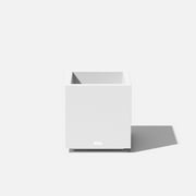 Veradek Block Series Cube Small 18 Plastic Planter - White