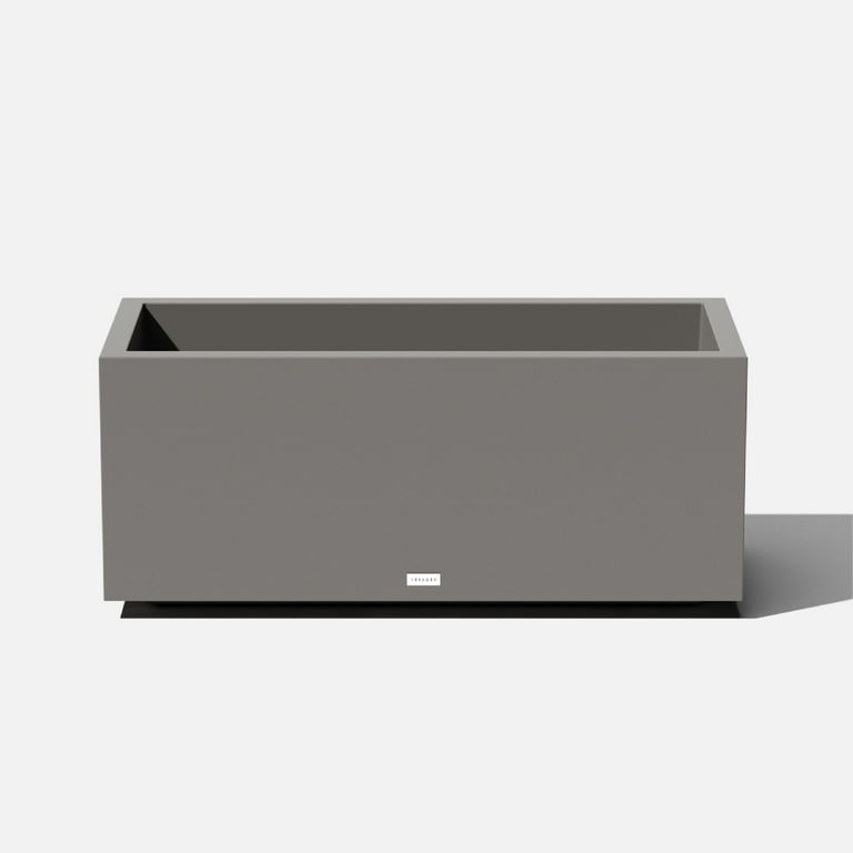 Veradek Block Series Long Box Large 38" Plastic Planter - Gray