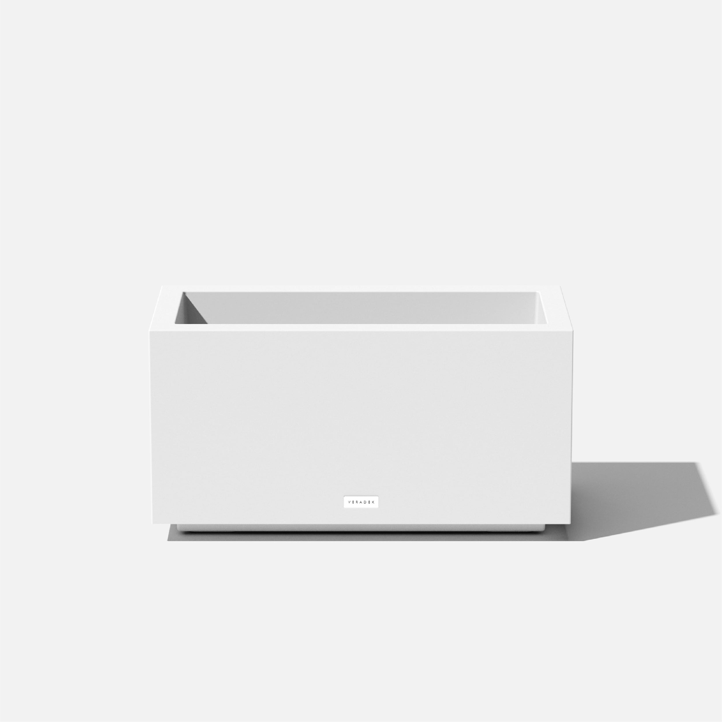 White Recycled Plastic Long Box Planter 25"
