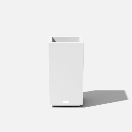 Veradek Block Series Pedestal Short 26" Plastic Planter - White