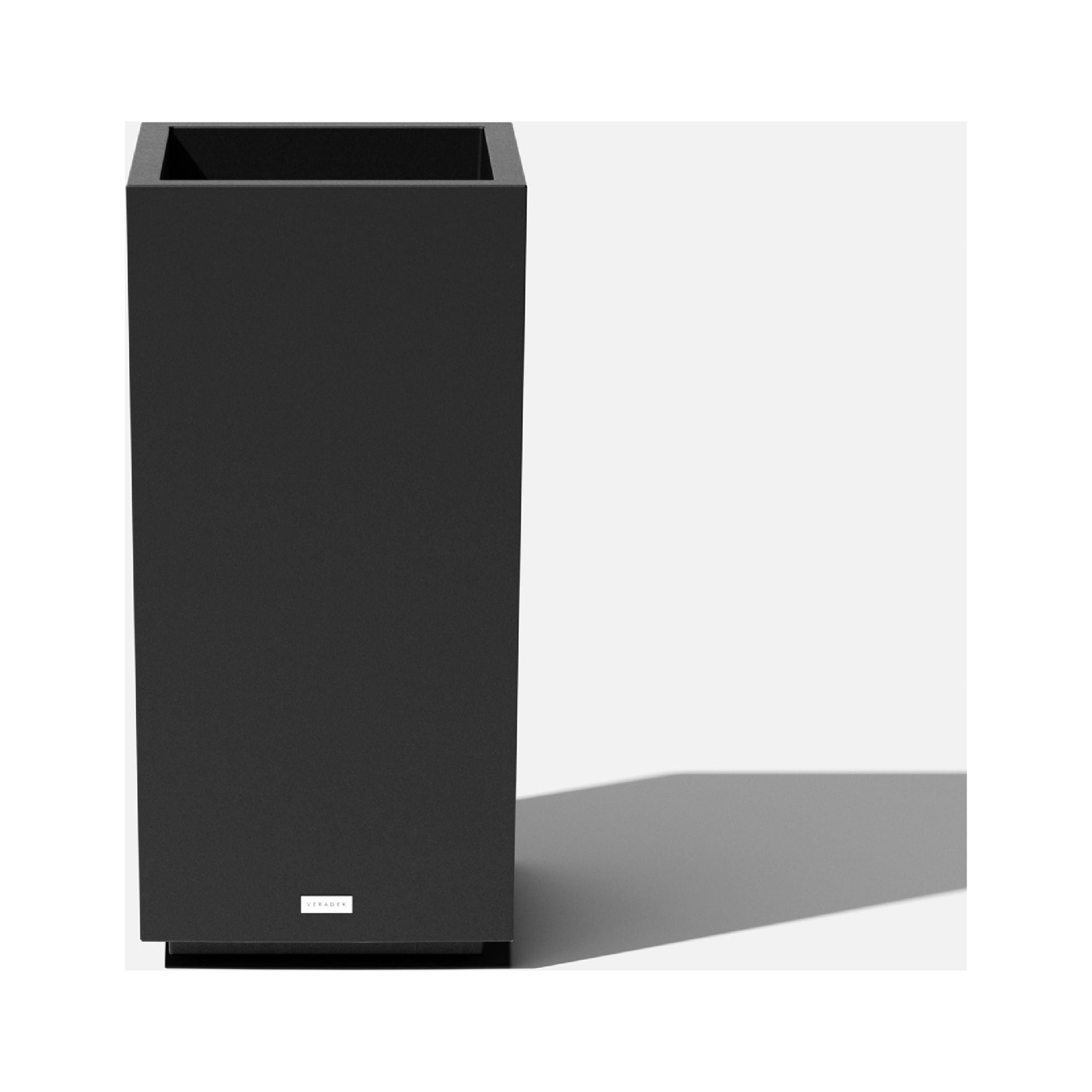 Black Tall Rectangular Plastic Outdoor Planter