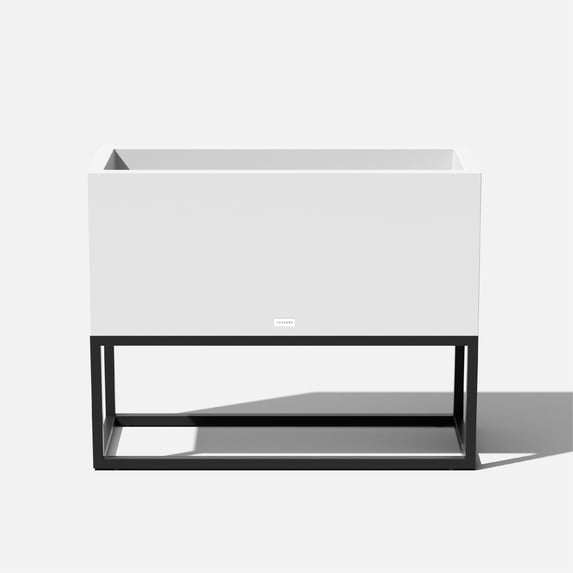 Veradek Block Series Raised Long Box Plastic Planter - (38 in., White)