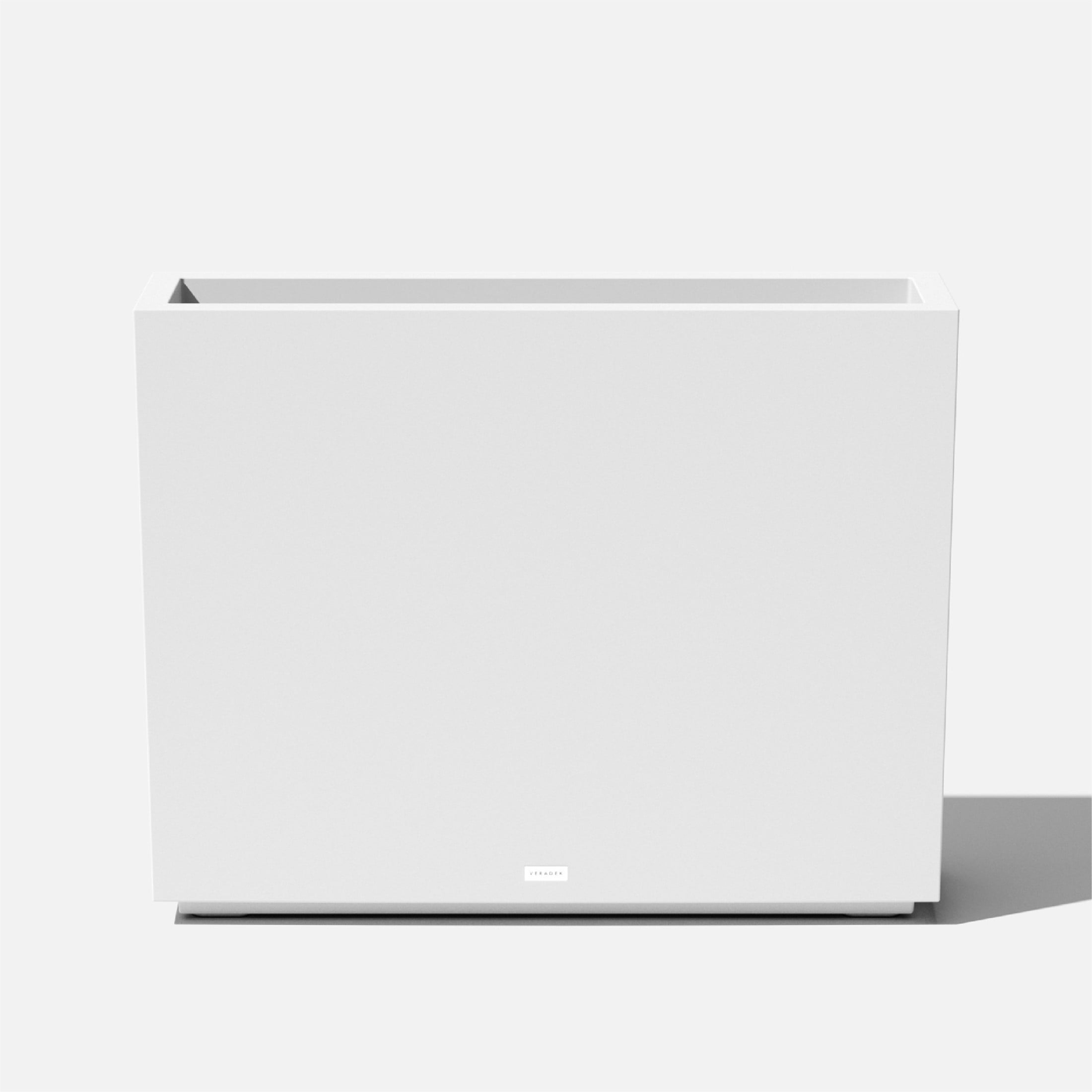 White Rectangular 30" Tall Modern Plastic Planter