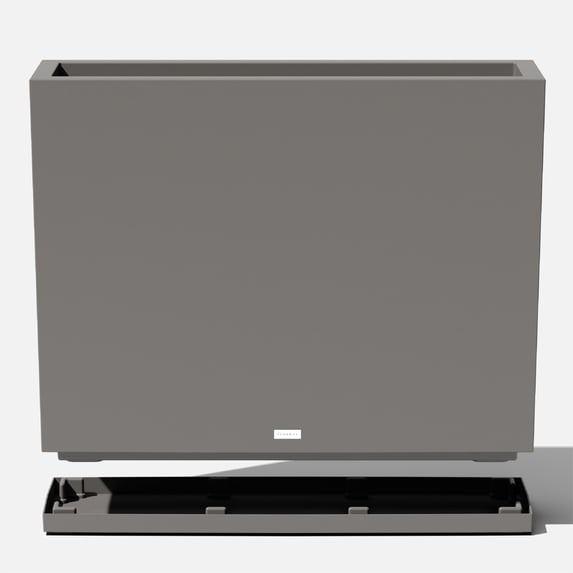 Veradek Block Series Span Medium Planter with Tray Gray