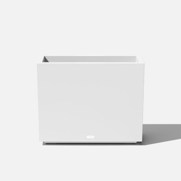 Veradek Block Series Span Short 24" Plastic Planter - White