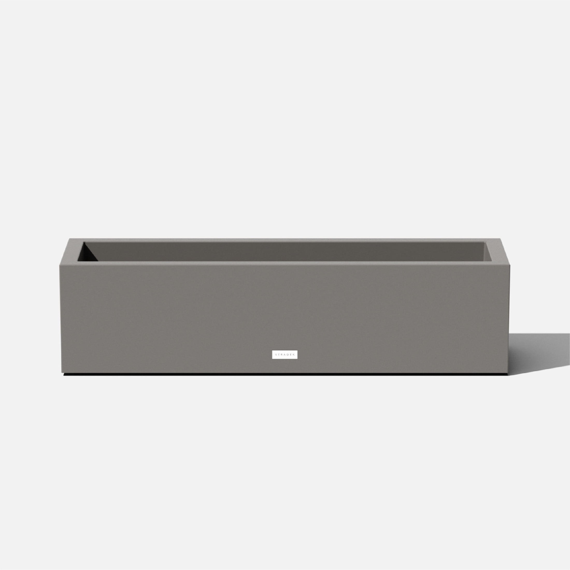 Gray Rectangular Plastic Window Box Planter with Drainage Holes