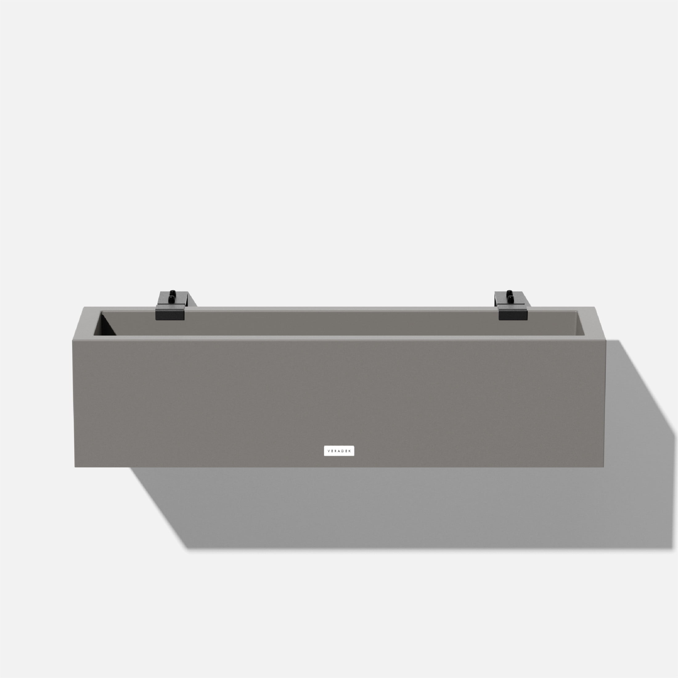 Gray Recycled Plastic Railing Window Box Planter