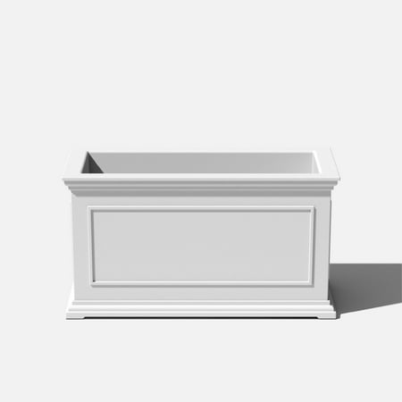 Veradek Brixton Long Planter Box 33" Plastic Planter - White