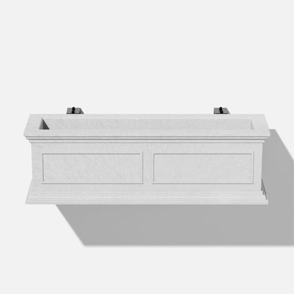 Veradek Brixton Railing Window Box 36" Plastic Planter - Gray