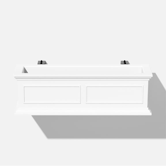 Veradek Brixton Railing Window Box 36" Plastic Planter - White