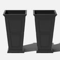 thumbnail image 1 of Veradek Brixton Tall 26" Plastic Planter 2-Pack Black, 1 of 9