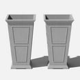 thumbnail image 1 of Veradek Brixton Tall 26" Plastic Planter 2-Pack Gray, 1 of 9